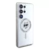 Karl Lagerfeld Button Choupette Head Printed Logo MagSafe Case für Samsung Galaxy S25 Ultra Weiß