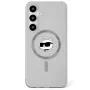 Karl Lagerfeld Button Choupette Head Printed Logo MagSafe Case für Samsung Galaxy S25, Schwarz