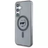 Karl Lagerfeld Button Choupette Head Printed Logo MagSafe Case für Samsung Galaxy S25, Schwarz