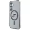 KARL LAGERFELD Button Karl & Choupette Heads Printed Logo MagSafe Case für Samsung Galaxy S25, Schwarz