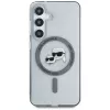 KARL LAGERFELD Button Karl & Choupette Heads Printed Logo MagSafe Case für Samsung Galaxy S25, Schwarz