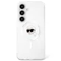 KARL LAGERFELD Button Karl Head Printed Logo MagSafe Case für Samsung Galaxy S25, Weiß
