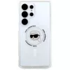 KARL LAGERFELD Button Karl Head Printed Logo MagSafe Case für Samsung Galaxy S25 Ultra Weiß