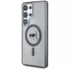 KARL LAGERFELD Button Karl Head Printed Logo MagSafe Case für Samsung Galaxy S25 Ultra Schwarz