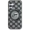 Karl Lagerfeld Button Karl & Choupette Heads On KL Pattern MagSafe Case für Samsung Galaxy S25 Schwarz