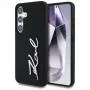 KARL LAGERFELD Silicone Metal Signature Logo Case für Samsung Galaxy S25, Schwarz