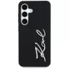 KARL LAGERFELD Silicone Metal Signature Logo Case für Samsung Galaxy S25, Schwarz
