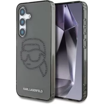 Karl Lagerfeld Rhinestones Karl Head Logo Case für Samsung Galaxy S25 (Schwarz)