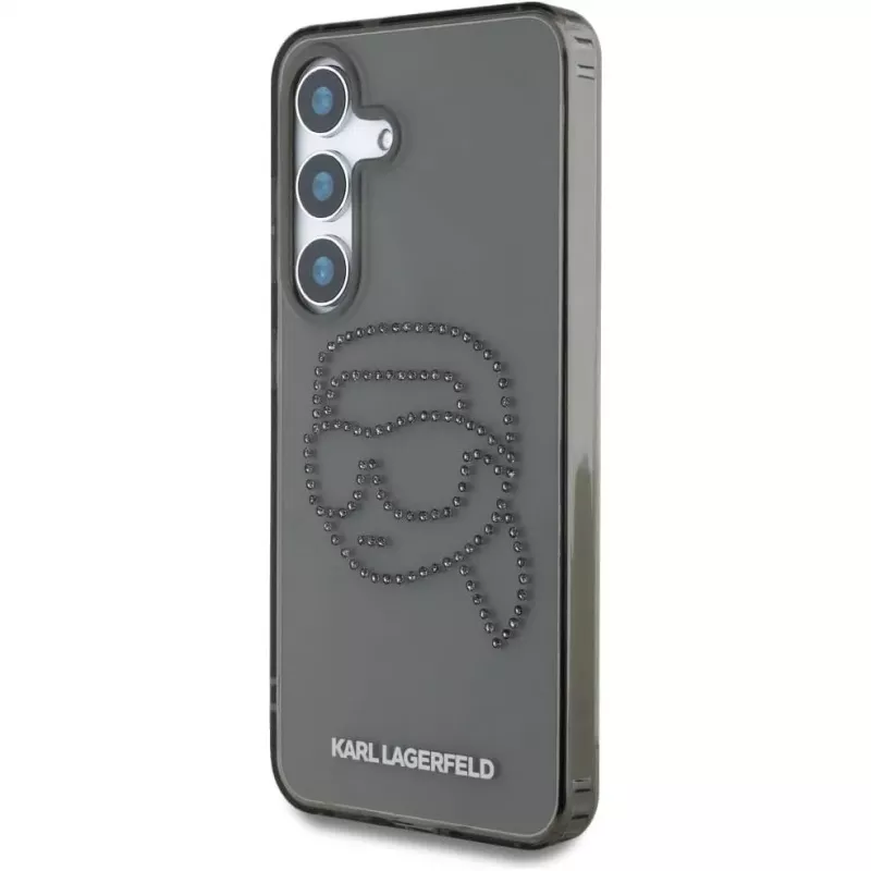 Karl Lagerfeld Rhinestones Karl Head Logo Case für Samsung Galaxy S25 (Schwarz)