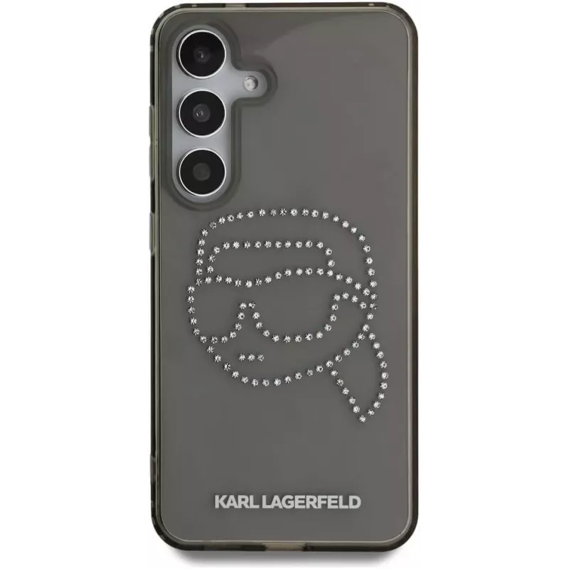Karl Lagerfeld Rhinestones Karl Head Logo Case für Samsung Galaxy S25 (Schwarz)