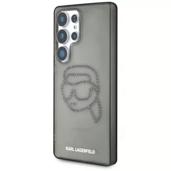 Karl Lagerfeld Rhinestones Karl Head Logo Case für Samsung Galaxy S25 Ultra Schwarz
