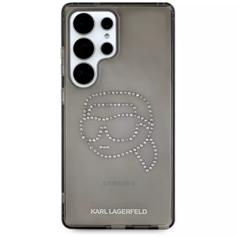 Karl Lagerfeld Rhinestones Karl Head Logo Case für Samsung Galaxy S25 Ultra Schwarz