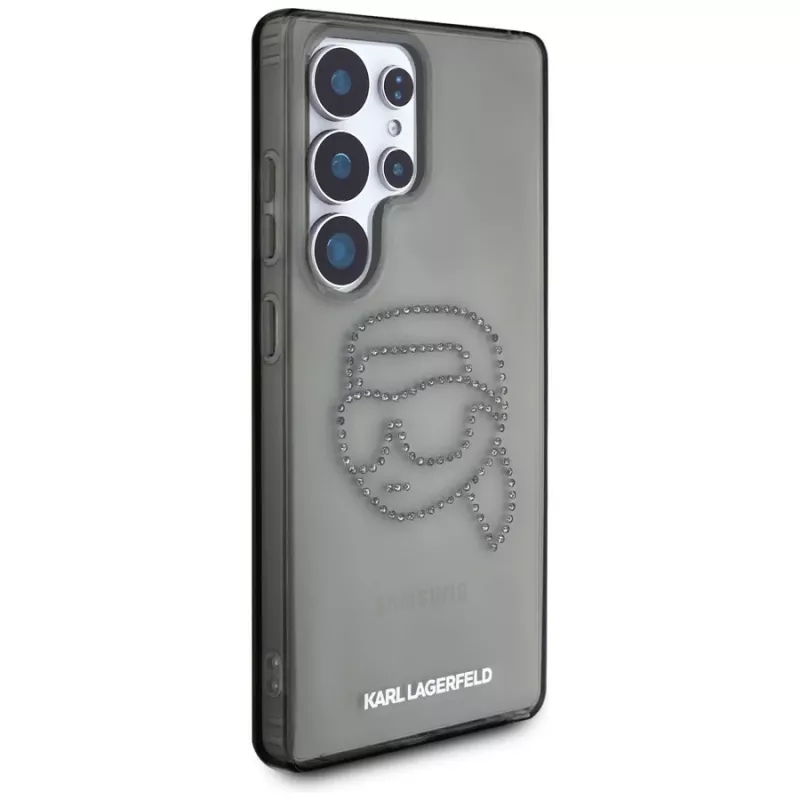 Karl Lagerfeld Rhinestones Karl Head Logo Case für Samsung Galaxy S25 Ultra Schwarz