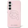 Karl Lagerfeld Rhinestones Karl Head Logo Case für Samsung Galaxy S25 (Pink)