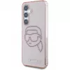 Karl Lagerfeld Rhinestones Karl Head Logo Case für Samsung Galaxy S25 (Pink)
