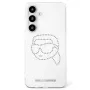 Karl Lagerfeld Rhinestones Karl Head Logo Case für Samsung Galaxy S25 (Transparent)