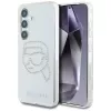 Karl Lagerfeld Rhinestones Karl Head Logo Case für Samsung Galaxy S25 (Transparent)