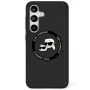 Karl Lagerfeld Silicone DoubleHeads And Circle MagSafe Case für Samsung Galaxy S25, Schwarz