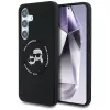 Karl Lagerfeld Silicone DoubleHeads And Circle MagSafe Case für Samsung Galaxy S25, Schwarz