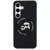 Karl Lagerfeld Silicone DoubleHeads And Circle MagSafe Case für Samsung Galaxy S25, Schwarz
