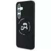 KARL LAGERFELD Silicone DoubleHeads & Circle MagSafe Case für Samsung Galaxy S25+ - Schwarz