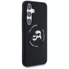 KARL LAGERFELD Silicone DoubleHeads & Circle MagSafe Case für Samsung Galaxy S25+ - Schwarz