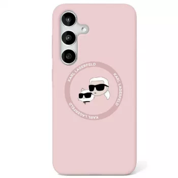 Karl Lagerfeld Silicone DoubleHeads & Circle MagSafe Case für Samsung Galaxy S25 Ultra, Pink