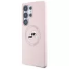 Karl Lagerfeld Silicone DoubleHeads & Circle MagSafe Case für Samsung Galaxy S25 Ultra, Pink