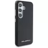 KARL LAGERFELD Saffiano FullWrapped Elongated Metal Logo MagSafe Case für Samsung Galaxy S25+, Schwarz