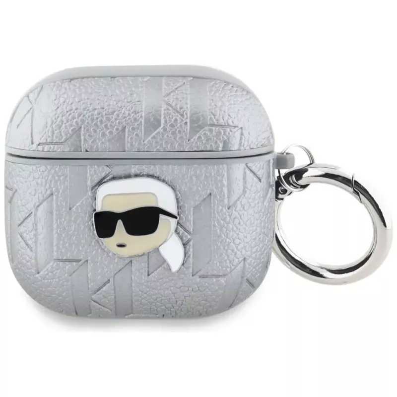 Karl Lagerfeld Monogram Karl Head Case für AirPods 4 (Silber)