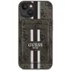 Guess 4G Stripes Wallet Case mit Magsafe für iPhone 15 Braun