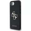 Guess Grained Big 4G Logo Small Classic Logo Phone Case für iPhone 16e (Schwarz)