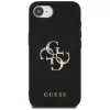 Guess Grained Big 4G Logo Small Classic Logo Phone Case für iPhone 16e (Schwarz)