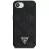 Guess Grained Hot Stamp Peony Triangle Logo MagSafe Case für iPhone 16e (Schwarz)