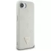 Guess Grained Hot Stamp Peony Triangle Logo MagSafe Case für iPhone 16e (Beige)