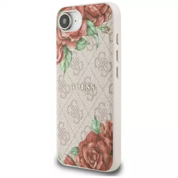 Guess 4G Flowers Print MagSafe Case für iPhone 16e / 17e Pink