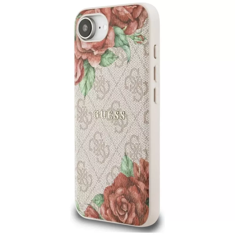 Guess 4G Flowers Print MagSafe Case für iPhone 16e / 17e Pink