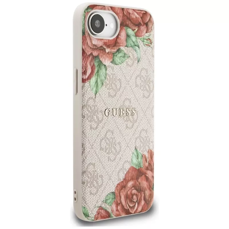 Guess 4G Flowers Print MagSafe Case für iPhone 16e / 17e Pink