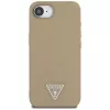 Guess Grained Triangle MagSafe Case für iPhone 16e (Braun)