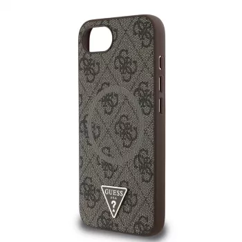 Guess 4G Ring Triangle Logo MagSafe Case für iPhone 16e (Braun)
