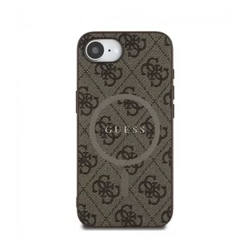 Guess 4G Ring Classic Logo MagSafe Case für Apple iPhone 16e (Braun)