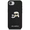 Karl Lagerfeld Fixed Glitter Karl & Choupette Heads Metal Pin Case für Apple iPhone 16e (Schwarz)