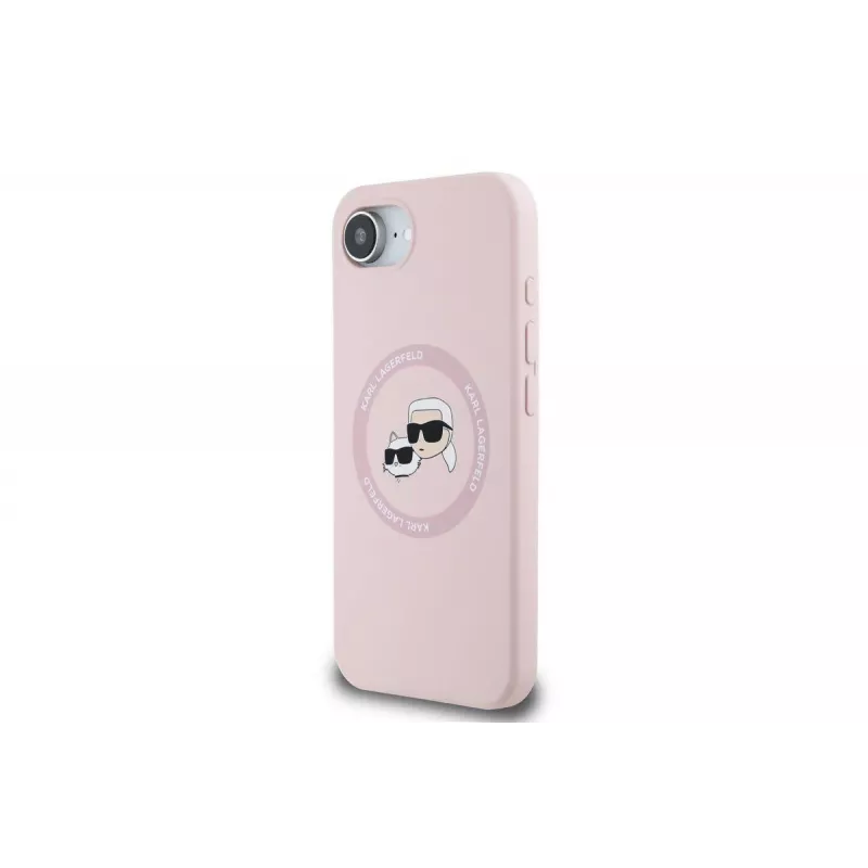 Karl Lagerfeld Silicone Karl & Choupette Heads MagSafe Case für iPhone 16e / 17e Pink