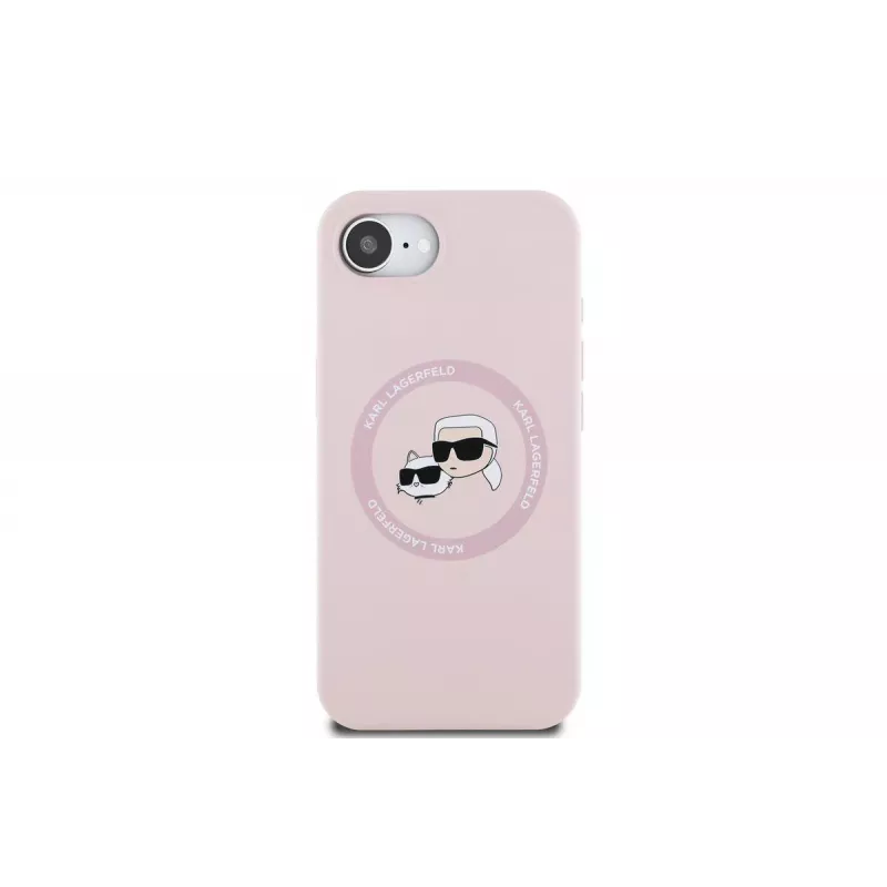 Karl Lagerfeld Silicone Karl & Choupette Heads MagSafe Case für iPhone 16e / 17e Pink