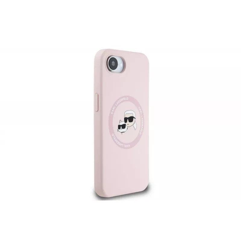 Karl Lagerfeld Silicone Karl & Choupette Heads MagSafe Case für iPhone 16e / 17e Pink