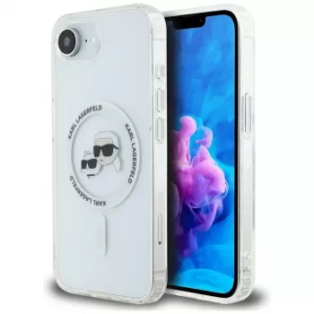 KARL LAGERFELD IML Metal Karl & Choupette Heads MagSafe Case für iPhone 16e/17e Weiß