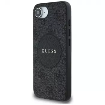 Guess 4G Circle Classic Logo MagSafe Case für iPhone 16e - Schwarz