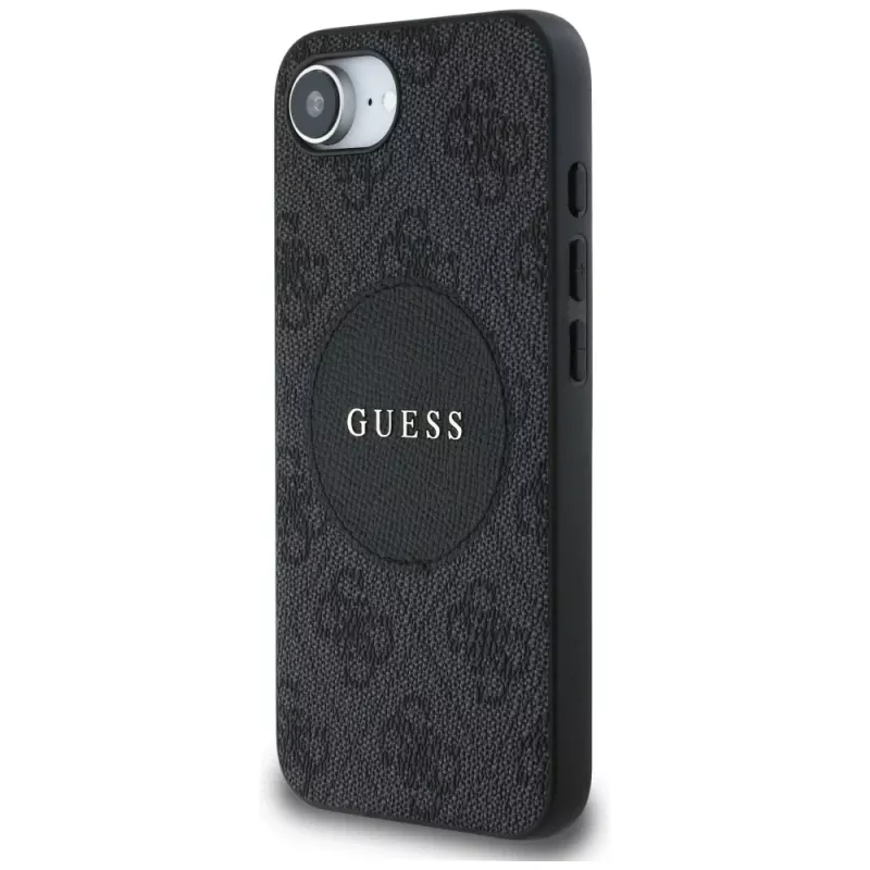 Guess 4G Circle Classic Logo MagSafe Case für iPhone 16e - Schwarz