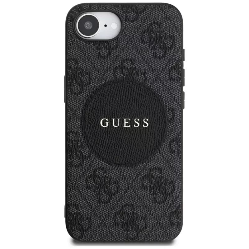 Guess 4G Circle Classic Logo MagSafe Case für iPhone 16e - Schwarz