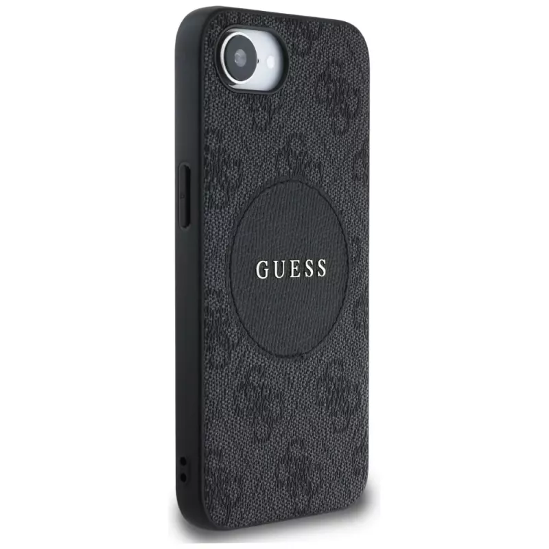 Guess 4G Circle Classic Logo MagSafe Case für iPhone 16e - Schwarz